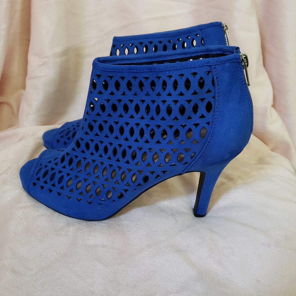 Lane Bryant bootie heels, cobalt